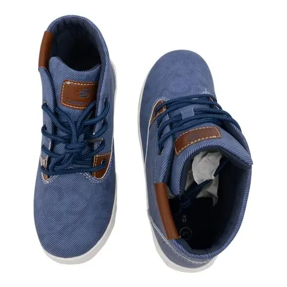 Dream Seek Denim Blue Lace Up Hi-Top Sneakers LB3 - Picture 7 of 13